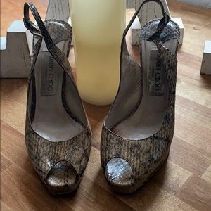 Jimmy Choo faux snake skin shoes